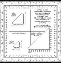 Super GTA Topographic Map Scale &amp; Protractor - Improved Military UTM/MGRS Reader - £8.20 GBP
