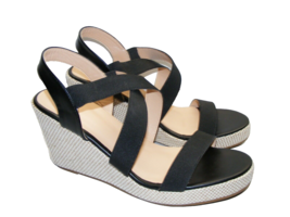 Unbranded Black 3&quot; Wedge Heels Women&#39;s Size 11 M Espadrille Slides Sanda... - $26.14