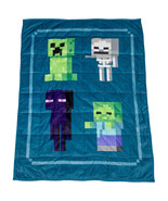 Minecraft Mob Chart Weighted Blanket Blue - £25.00 GBP