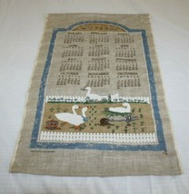1989 Calendar Cloth Ducks Geese Kitchen Tea Towel Vtg Bless All Who Ente... - £9.86 GBP