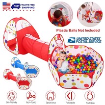 3 in 1 Portable Toddler Kids Play Tent House Crawl Tunnel Ball Pit In/Ou... - $66.99