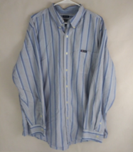 Chaps Easy Care Men&#39;s Blue Striped Shirt Size XXL - $14.54