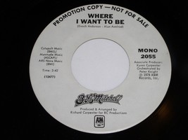 B. L. Mitchell Where I Want To Be 45 Rpm Record A&amp;M 2055 Promo Carpenters NM - £78.35 GBP