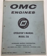 OMC Engines Operators 218 Owners Manual 110816-2 With Parts List Wiring ... - £22.37 GBP