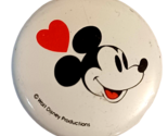 1970s Walt Disney Productions Mickey Mouse Heart 1 1/8&quot; Pinback Button - £5.04 GBP