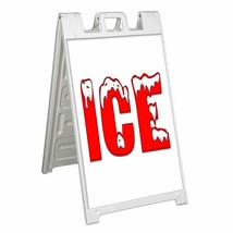 Ice Signicade 24x36 A Frame Plastic Sidewalk Sign Carnival Fair Food - £33.58 GBP+