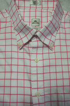 GORGEOUS Peter Millar Preppy Pink Windowpane Short Sleeve Button Up Shirt L - $35.99