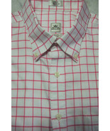 GORGEOUS Peter Millar Preppy Pink Windowpane Short Sleeve Button Up Shirt L - £28.85 GBP