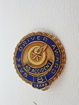 Pin Safe Driver Award No Accident 8 Years 1/20 10KT Gold Filled Vintage  - $28.45