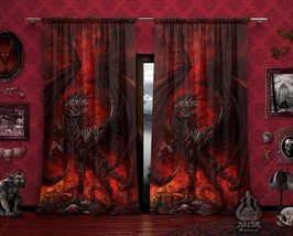 Demon Horse Curtains, Dark Fantasy Window Drapes, Sheer and Blackout, Single and - £130.62 GBP