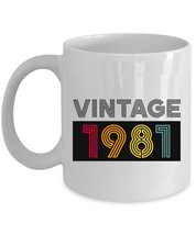 Vintage 1981 Coffee Mug 11oz 44th Birthday Cup Gift 44 Years Old For Men... - £13.57 GBP