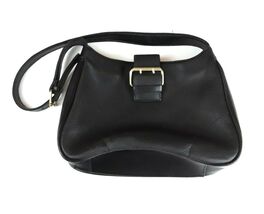 GREAT AMERICAN LEATHER WORKS Black Leather Shoulder Bag Hobo Handbag Purse - $18.79