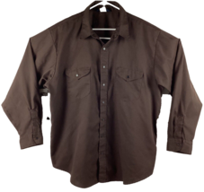 Osh Kosh b&#39;Gosh Shirt Men’s XXLB Brown Vintage Full Snap Heavy Duty L/S Workwear - £19.76 GBP