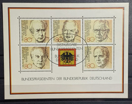 1982 German Block Of 6 Post Stamps Of German Presidents Bundespräsident - £5.24 GBP