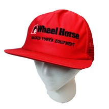 Wheel Horse Trucker Hat Cap Mesh Snap Back Red Black Made In Usa Vintage Rare! - £26.27 GBP