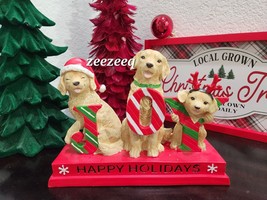 Christmas Golden Lab Labrador Retriever Dog JOY Resin Figurine Figure Decor - $39.59
