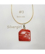Red Jasper Gemstone Pendant Necklace - £9.59 GBP