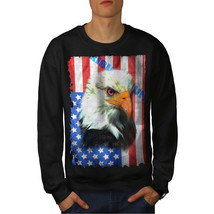 Wellcoda Eagle Of Freedom Flag USA Mens Sweatshirt, USA Casual Pullover Jumper - £23.67 GBP+