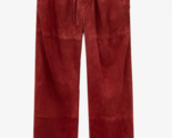 ZARA BNWT 2026. BURGUNDY LIMITED EDITION SUEDE LEATHER TROUSERS PANTS. 6... - $478.24