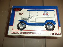  Metal Die Cast Big Auto Parts 1993 Coin Bank 3.5&quot; Tall 6&quot; Long # 7 - $373.69 MXN