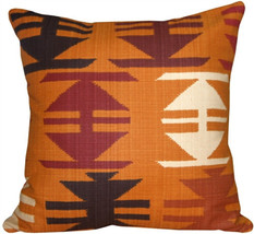 Tribal Orange 22x22 Decorative Pillow, Complete with Pillow Insert - £57.79 GBP
