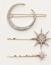 Moon starburst crystal hair pin set - $12.99