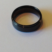 Ring 8 MM Titanium Ring Black High Polished Classy Domed Comfort Fit - £23.89 GBP