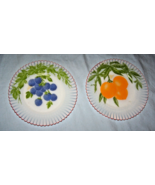 2 Vintage MacBeth Evans Translucent Petalware Hand-Painted Fruit Plates-... - $561.60 MXN