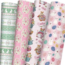 8 Sheets Hello Easter Gift Wrapping Paper 20&quot;x29&quot; Pastels Gnomes Bunnies... - £4.72 GBP