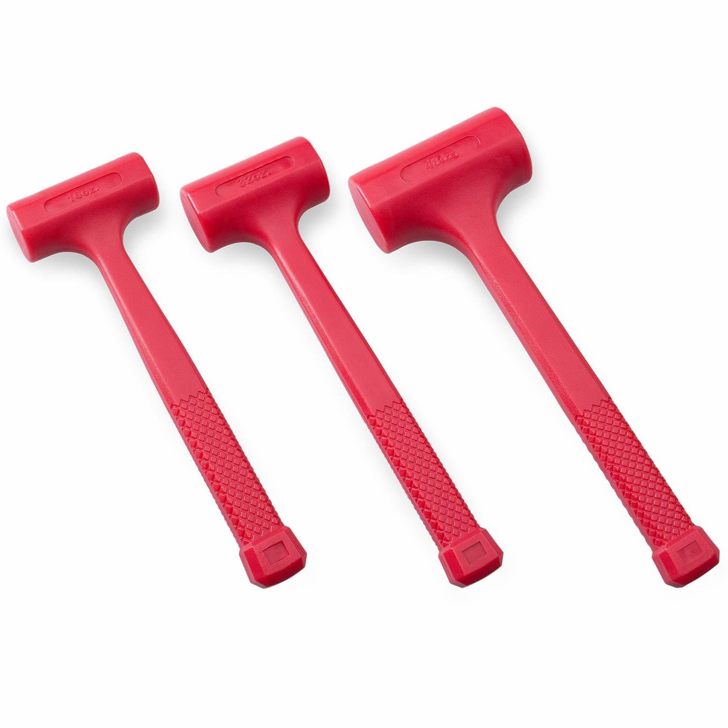 Primary image for 3-Piece Premium Dead Blow Hammer And Unicast Mallet Set - Include 16-Oz (1 Lb), 