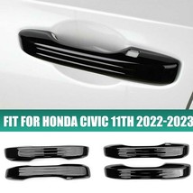 For 2022-2023 Honda Civic Gloss Black Door Handle Cover Trim Overlay Cap Set 4pc - £14.12 GBP