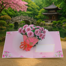 Flower and lace pop-up greeting card 15cm x 20cm UK sales only - $10.00