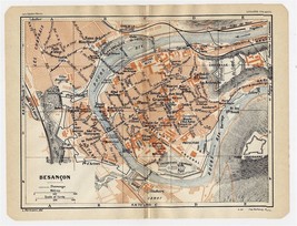 1930 Original Vintage City Map Of Besancon / FRANCHE-COMTE / France - £17.09 GBP