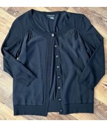 Etcetera Ladies Classic Black Button Up Knit Viscous Cardigan Size Mediu... - $54.27 CAD