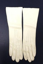 VTG Denise Francelle Roger Fare Ivory Kidskin Opera Gloves SZ 7 13&quot; Long - $88.21