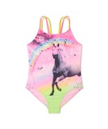 Wonder Nation Girls Unicorn One-Piece Swimsuit With UPF 50+Pink Size XXL... - $307.21 MXN