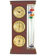 New in Sealed Box Galileo Thermometer Combination Station Cherry Wood Color - £56.75 GBP