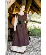 Medieval Slip-On Cotton Dress – Round Neckline, Natural Comfort - €51,27 EUR