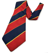 Brooks Brothers Makers Tie Red Blue Gold Repp Stripe Necktie Silk USA 57... - $18.25