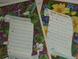 1870&#39;s  Antique Victorian Marcus Ward Christmas and New Year Cards With ... - $5.60