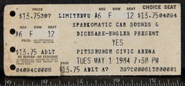 Vintage Yes Ticket Stub May 1 1984 Civic Arena Pittsburgh tob - £19.46 GBP