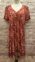 Knox Rose Womens Desert Coral Boho Romantic Floral Loose Fit Dress Size S NEW - £29.72 GBP