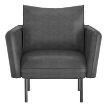 Grey and Black Accent Chair - Stylish Modern Armchair with Removable Cushion and - £399.99 GBP