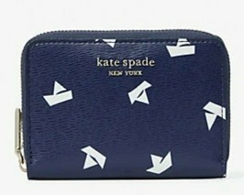 New Kate Spade Spencer Paper Boats Zip Card Holder Squid Ink multi - £34.01 GBP