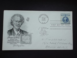 1960 Ignace Jan Paderewski Poland First Day Issue Envelope Stamp Pianist... - $2.50