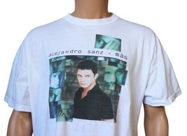 Vtg 90s Alejandro Sanz Mas 1998 World Tour T-SHIRT Spanish Singer Concert Tee - £47.47 GBP