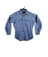 Vintage Levis Shirt Adult Large 1970s Western Chambray Blue Label Orange... - £117.28 GBP