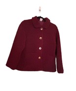 WONDER NATION Girls Size XL 14-16 Maroon Dark Red Teddy Bear Jacket - $18.69