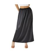Solid Satin Silk Skirt High Waisted Long Skirt - £12.67 GBP+