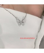 Moissanite Diamond Pendant Women&#39;s S925 Sterling Silver Butterfly Necklace - £99.85 GBP